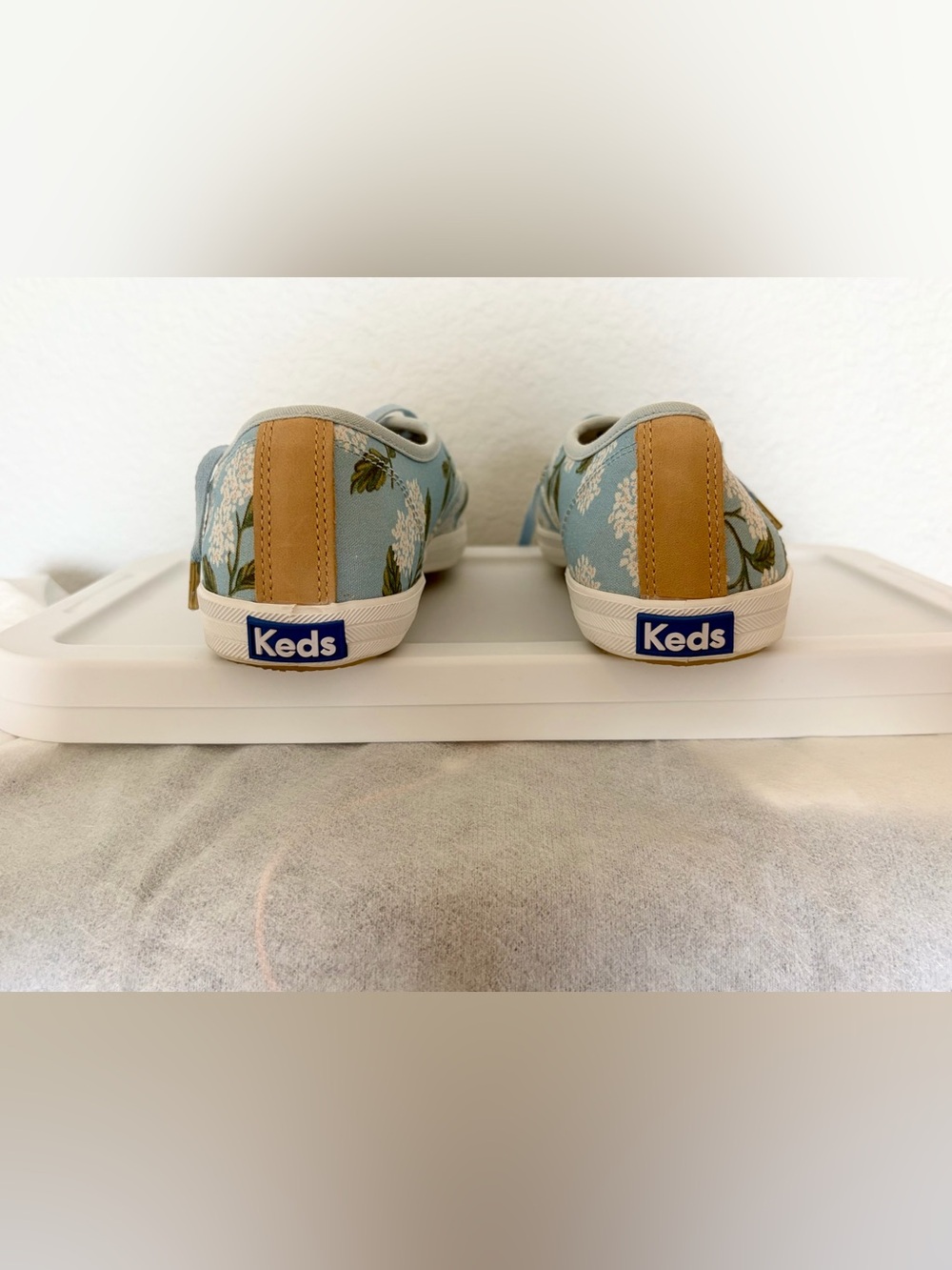 Like-New Keds x Rifle Paper Co. Vintage Champion Sneakers in in Blue Hydrangea - Picture 7 of 9